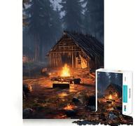 House in Fantasy Landscape Jigsaw Puzzle 1000 Piece Calm Game Serene Game Joyful Challenge (38x52cm)