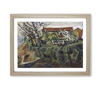 House In Landscape By Chaim Soutine Classic Painting Framed Wall Art Print, Ready to Hang Picture for Living Room Bedroom Home Office Décor, Oak A4 (34 x 25 cm)