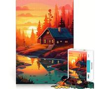 House in The Forest Hard Jigsaw Puzzle for Adults 1000 Pieces Memory Train Nice Thick Home Game Birthday Idea (38x52cm)