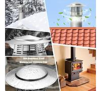 House Kitchen Exhaust Roof Cover Chimney Cap 6 inch All Weather Reinforced Screws Easy Installation, Roof Rain Cap for Roof Cover Replacement Insulation Vent Cover, Silver(75mm(2.95in))