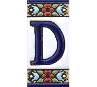 House letters 3 inch. Handpainted house letter tiles for signs, addresses and names. Address numbers for houses. House address numbers and letters. Design Design FLORES MINI 2,87" x 1,38" (LETTER D)