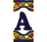 House letters 3 inch. Handpainted house letter tiles for signs, addresses and names. Address numbers for houses. House address numbers and letters. Design Design MOSAICO MINI 2,87" x 1,38" (LETTER A)