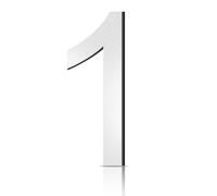 House Mailbox Numbers 1, Self Adhesive Acrylic Door Numbers Stickers for Apartment Hotel Courtyard - Sliver