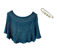 House Market Shawl Women Casual Open Knit Top Lace Summer Lightweight Solid Hollow Out Knitted Sun Proof Shawl Cloak Coat (Blue, One Size)
