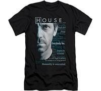 House Md Medical Drama Tv Series Fox Hugh Laurie Houseisms Men's T-Shirt S Black