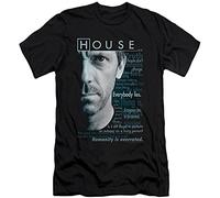 House Md Medical Drama Tv Series Fox Hugh Laurie Houseisms T-Shirt Black Mens Tees M