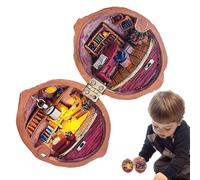 House Miniature Walnut Shell - Handmade Walnut Bookcase, House with Miniature Bookstore | Unique Craft for Interiors, Craft Kit in N