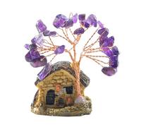 House Model Copper Wire Crystal Natural Gemstone Money Tree Life Decoration Healing Energy Good Luck