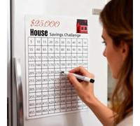 House Money Challenge Tracker - $25,000 Savings Challenge, Money Savings Challenge Budget Planner to Save Cash, Money Gift for Families and Friends (House, $25,000)