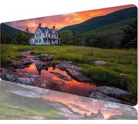 House Mouse Pad,700x400x3mm Mouse Mat Forest Desk Mat Large, Soft Smooth Surface with Anti-Slip Rubber Base Mousepad Waterproof, Durable, Extended Length Desk Pad for Christmas Decorations N1-1042