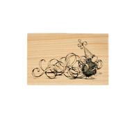 House-Mouse Party Streamers Wood Mount Stamp