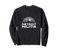 House Music Detroit Militia Graphic for Men Sweatshirt, Adult Unisex, Black, L