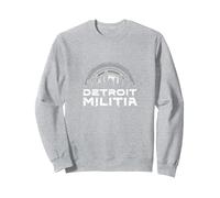 House Music Detroit Militia Graphic for Men Sweatshirt, Adult Unisex, Heather Grey, L