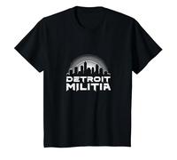 House Music Detroit Militia Graphic for Men T-Shirt, Kids, Black, 3 Years