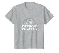 House Music Detroit Militia Graphic for Men T-Shirt, Kids, Heather Grey, 10 Years