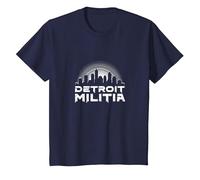 House Music Detroit Militia Graphic for Men T-Shirt, Kids, Navy, 3 Years
