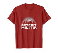House Music Detroit Militia Graphic for Men T-Shirt, Men, Cranberry, XXL