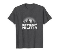 House Music Detroit Militia Graphic for Men T-Shirt, Men, Dark Heather Grey, XL