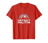 House Music Detroit Militia Graphic for Men T-Shirt, Men, Red, S