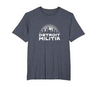 House Music Detroit Militia Graphic for Men T-Shirt, Men's Big and Tall, Heather Blue, 6X Tall