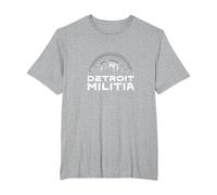 House Music Detroit Militia Graphic for Men T-Shirt, Men's Big and Tall, Heather Grey, 4X Tall