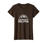 House Music Detroit Militia Graphic for Men T-Shirt, Women, Brown, M