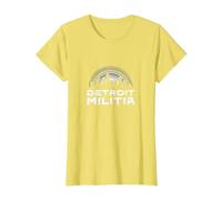 House Music Detroit Militia Graphic for Men T-Shirt, Women, Lemon, L