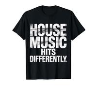 House Music Hits Differently EDM Mood Party - Value Graphic T-Shirt, Men, Black, L