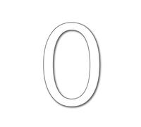 House Number 0 FUTURA Door Numbers in 3 Sizes (15, 20, 25cm / 5.9, 7.8, 9.8in) Modern Floating House Number Acrylic incl. Fixings Easy Seen, Colour:White, Size:15cm / 5.9'' / 150mm