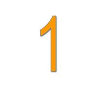 House Number 1 ARIAL Door Numbers in 3 Sizes (15, 20, 25cm / 5.9, 7.8, 9.8in) Modern Floating House Number Acrylic in ixings, Colour:Orange, Size:20cm / 7.9'' / 200mm