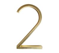 House number， 12cm Floating Modern Number Satin Brass Door Home Address Numbers For Digital Outdoor Sign Plates 5 Inch #0-9(2)