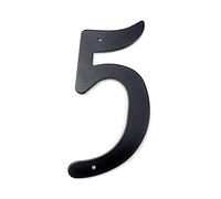 House Number， 1pc 101mm Metal House Number 4inch Black Aluminum Alloy Numbers Door Mailbox Address Sign Outdoor #0-9(5)