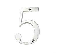 House Number， 1pc 101mm Metal House Number 4inch Silver Zinc Alloy Modern Numbers Door #0-9(5)