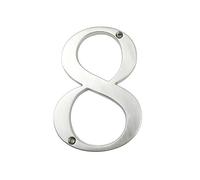 House Number， 1pc 101mm Metal House Number 4inch Silver Zinc Alloy Modern Numbers Door #0-9(8)