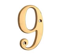 House Number， 1pc 101mm Metal House Number 4inch Solid Brass and Letter Apartment Door(9)