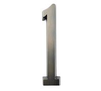 House Number， 1pc 101mm Metal House Number Outdoor Self-Adhesive Numbers Mailbox Door Stickers 4-inch Silver/Black Zinc Alloy #0-9(Black,1)
