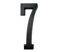 House Number， 1pc 101mm Metal House Number Outdoor Self-Adhesive Numbers Mailbox Door Stickers 4-inch Silver/Black Zinc Alloy #0-9(Black,7)