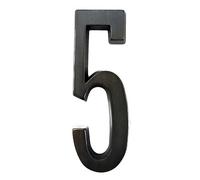 House Number， 1pc 101mm Metal House Number Outdoor Self-Adhesive Numbers Mailbox Door Stickers 4-inch Silver/Black Zinc Alloy #0-9(Black,5)