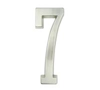 House Number， 1pc 101mm Metal House Number Outdoor Self-Adhesive Numbers Mailbox Door Stickers 4-inch Silver/Black Zinc Alloy #0-9(Silver,7)