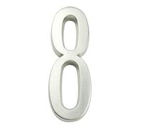 House Number， 1pc 101mm Metal House Number Outdoor Self-Adhesive Numbers Mailbox Door Stickers 4-inch Silver/Black Zinc Alloy #0-9(Silver,8)