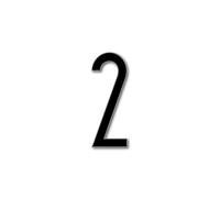 House Number 2 AVENIDA Door Numbers in 3 Sizes (15, 20, 25cm / 5.9, 7.8, 9.8in) Modern Floating Visible House Number Acrylic incl. Fixings, Colour:Black, Size:25cm / 9.8'' / 250mm