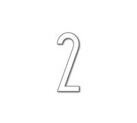 House Number 2 AVENIDA Door Numbers in 3 Sizes (15, 20, 25cm / 5.9, 7.8, 9.8in) Modern Floating Visible House Number Acrylic incl. Fixings, Colour:White, Size:25cm / 9.8'' / 250mm
