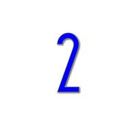 House Number 2 AVENIDA Door Numbers in 3 Sizes (15, 20, 25cm / 5.9, 7.8, 9.8in) Modern Floating Visible House Number Acrylic incl. Fixings, Colour:Blue, Size:15cm / 5.9'' / 150mm