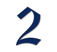 House Number 2 OLD ENGLISH Door Numbers in 3 Sizes (15, 20, 25cm / 5.9, 7.8, 9.8in) Modern Floating House Number Acrylic in ixings, Colour:Navy, Size:20cm / 7.9'' / 200mm