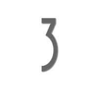 House Number 3 AVENIDA Door Numbers in 3 Sizes (15, 20, 25cm / 5.9, 7.8, 9.8in) Modern Floating House Number Acrylic in ixings, Colour:Anthracite, Size:25cm / 9.8'' / 250mm