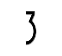 House Number 3 AVENIDA Door Numbers in 3 Sizes (15, 20, 25cm / 5.9, 7.8, 9.8in) Modern Floating House Number Acrylic in ixings, Colour:Black, Size:25cm / 9.8'' / 250mm