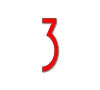House Number 3 AVENIDA Door Numbers in 3 Sizes (15, 20, 25cm / 5.9, 7.8, 9.8in) Modern Floating House Number Acrylic incl. Fixings, Colour:Red, Size:25cm / 9.8'' / 250mm