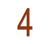 House Number 4 ARIAL Door Numbers in 3 Sizes (15, 20, 25cm / 5.9, 7.8, 9.8in) Modern Floating House Number Acrylic incl. Fixings, Colour:Brown, Size:25cm / 9.8'' / 250mm