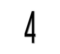 House Number 4 AVENIDA Door Numbers in 3 Sizes (15, 20, 25cm / 5.9, 7.8, 9.8in) Modern Floating House Number Acrylic incl. Fixings, Colour:Black, Size:15cm / 5.9'' / 150mm