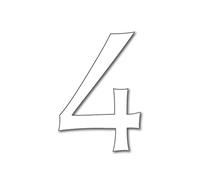 House Number 4 CELTIC Door Numbers in 3 Sizes (15, 20, 25cm / 5.9, 7.8, 9.8in) Modern Floating House Number Acrylic incl. Fixings